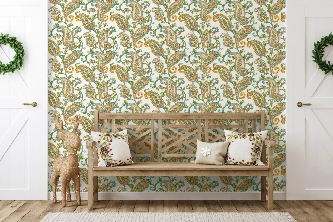 Tropical Maison Dune Ornamental Damask Wallpaper wallpaper
