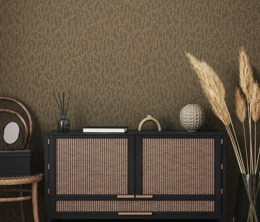 Vera Bloom Truffle Textured Weave Wallpaper II wallpaper