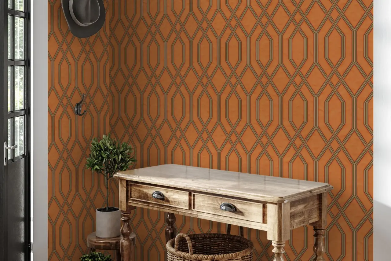 Vera Bloom Mushroom Geometric Pattern Wallpaper wallpaper