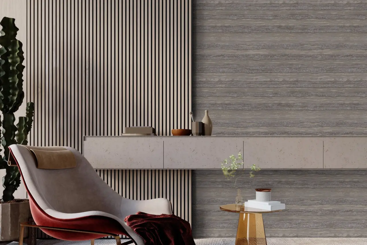 Vera Bloom Mist Grey Textured Weave Wallpaper II wallpaper