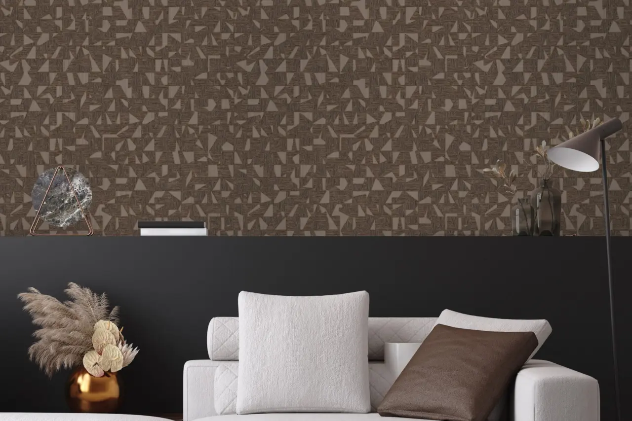 Vera Bloom Taupe Geometric Pattern Wallpaper wallpaper