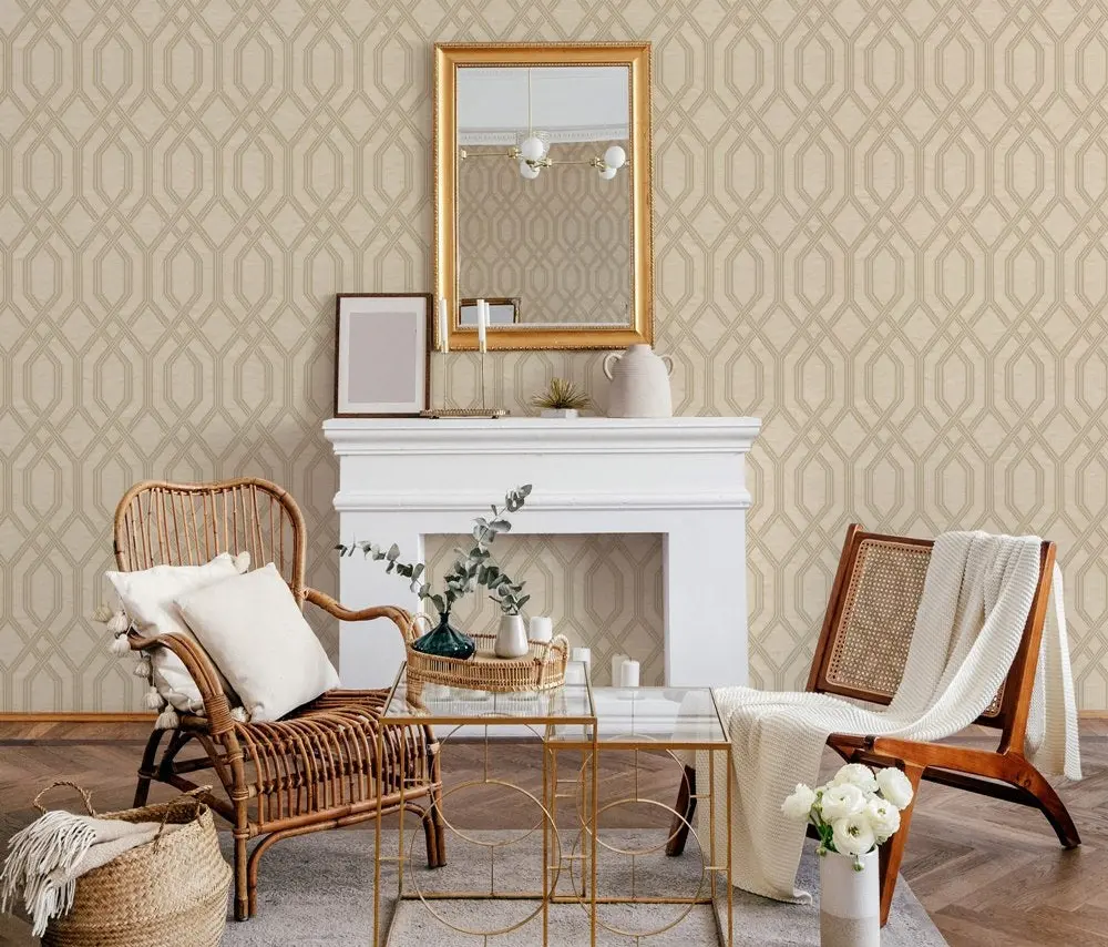 Vera Bloom Stone Geometric Pattern Wallpaper wallpaper