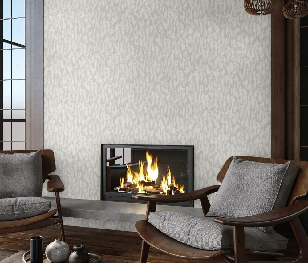 Vera Bloom Warm Grey Textured Weave Wallpaper II wallpaper