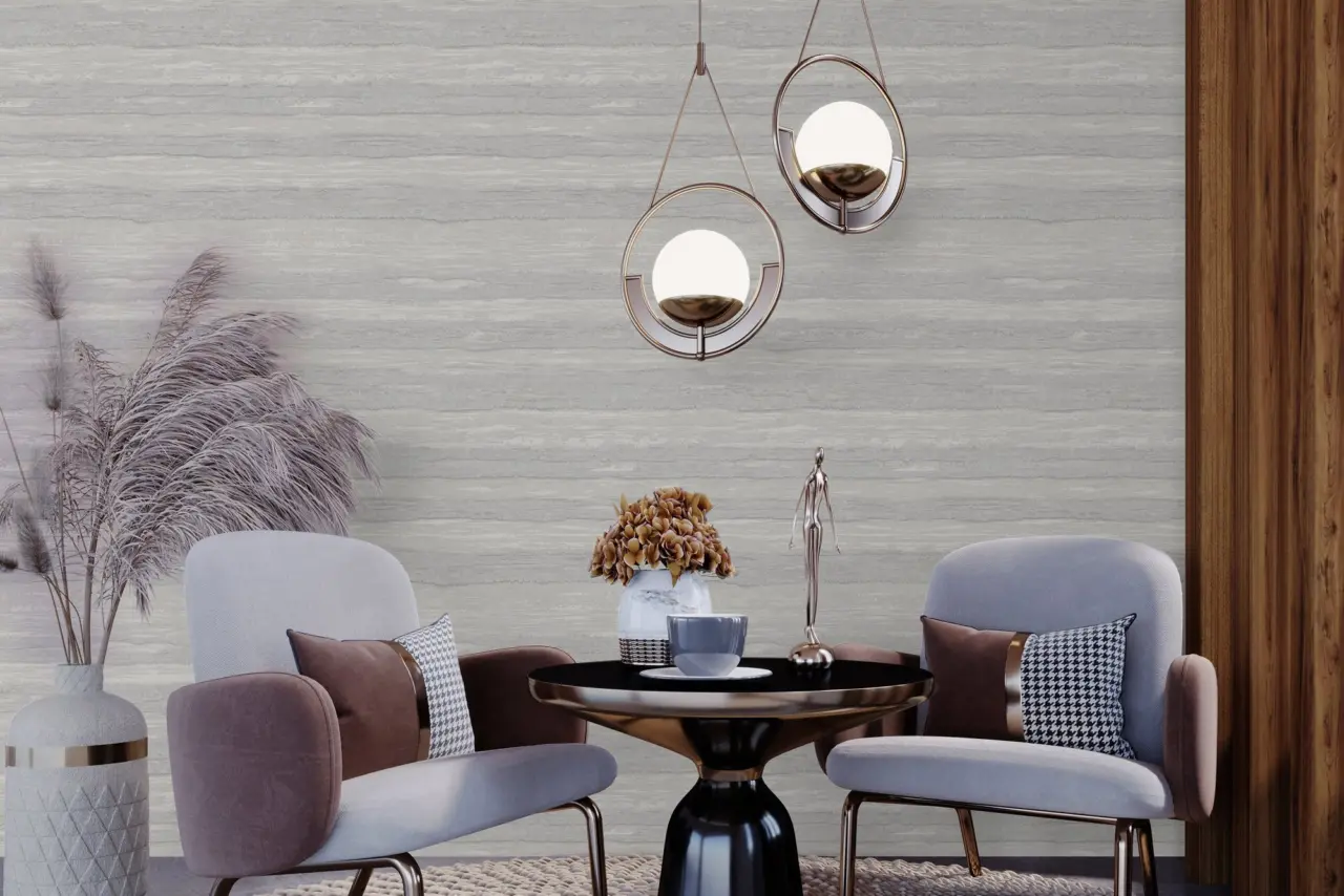 Vera Bloom Dove Grey Textured Weave Wallpaper wallpaper