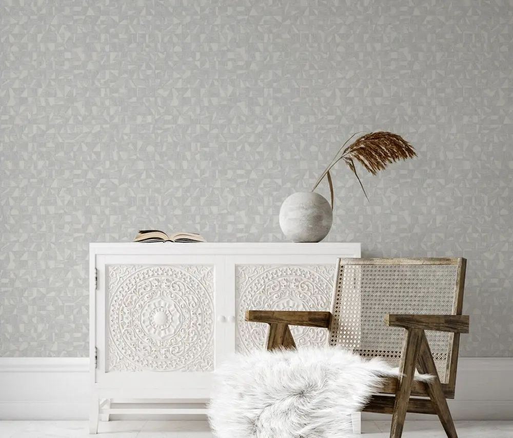 Vera Bloom Dove Grey Geometric Pattern Wallpaper II wallpaper
