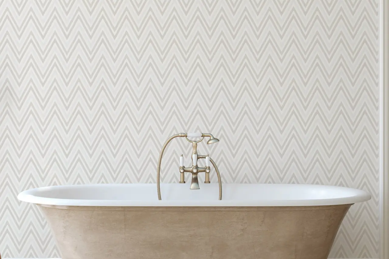 Vera Bloom Dove Grey Geometric Pattern Wallpaper wallpaper
