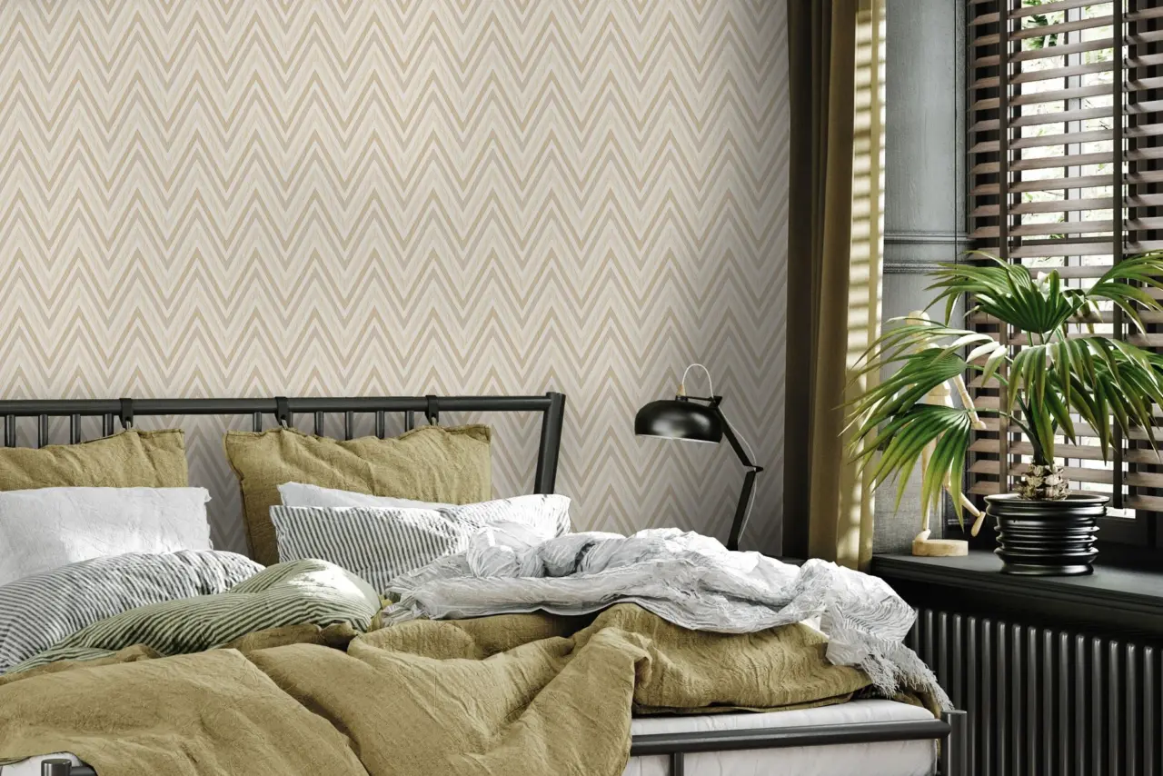 Vera Bloom Silver Taupe Geometric Pattern Wallpaper II wallpaper