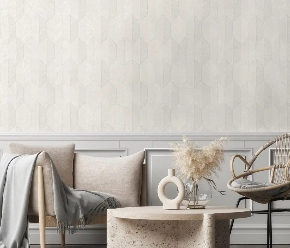 Vera Bloom Stone Grey Textured Weave Wallpaper wallpaper