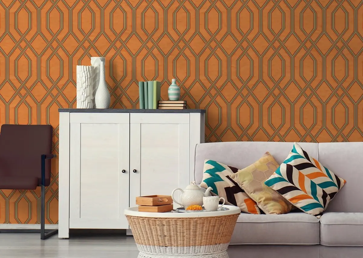 Vera Bloom Mushroom Geometric Pattern Wallpaper wallpaper