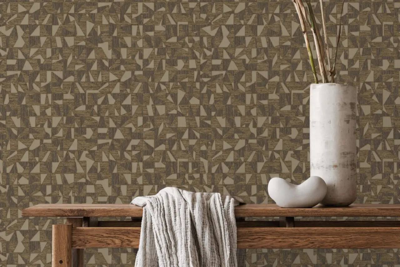 Vera Bloom Fawn Geometric Pattern Wallpaper wallpaper