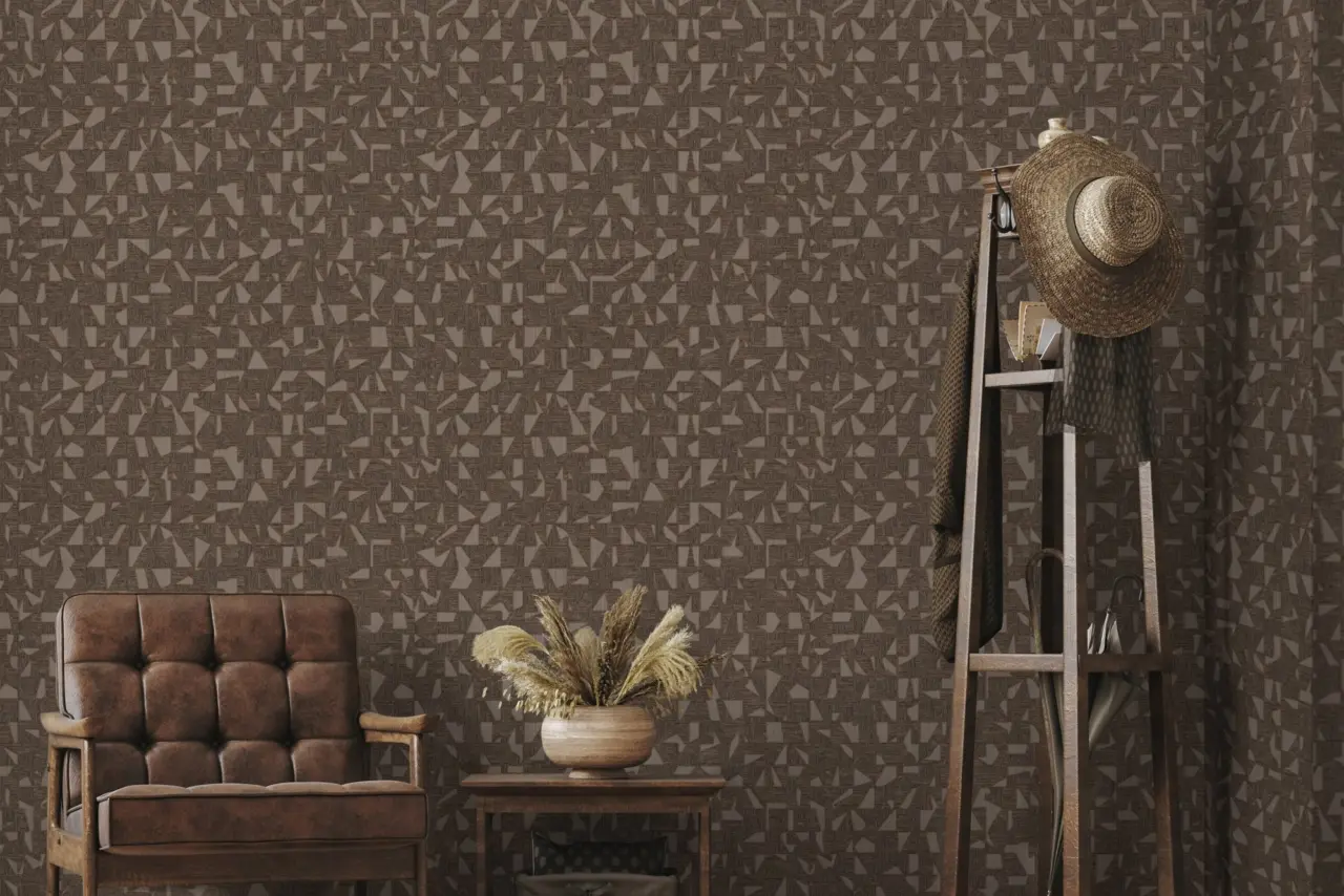 Vera Bloom Taupe Geometric Pattern Wallpaper wallpaper