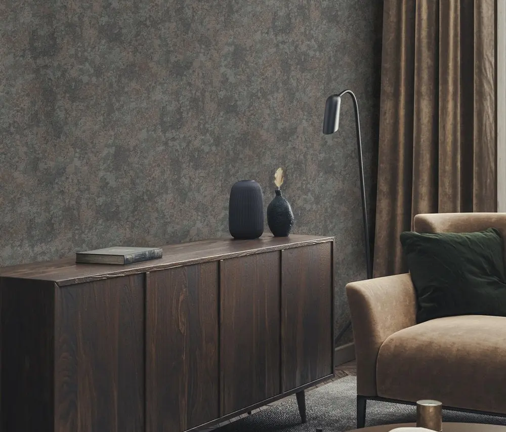 Vera Bloom Slate Textured Weave Wallpaper II wallpaper