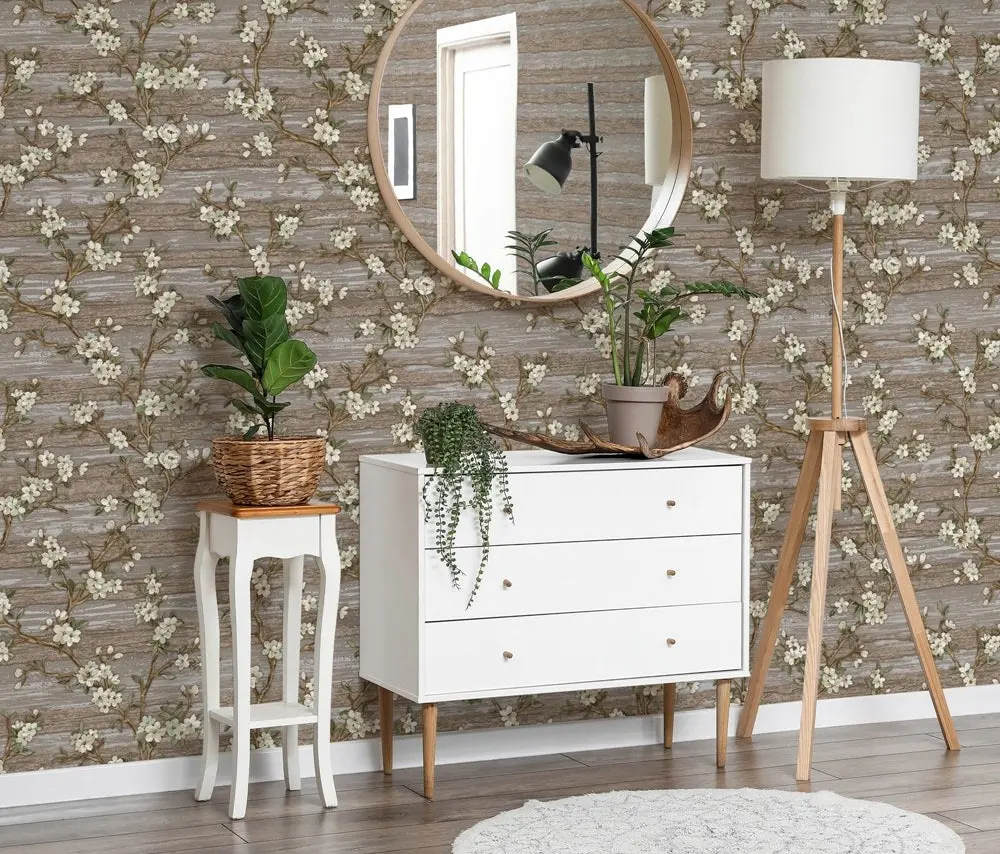 Vera Bloom Clay Garden Floral Wallpaper wallpaper