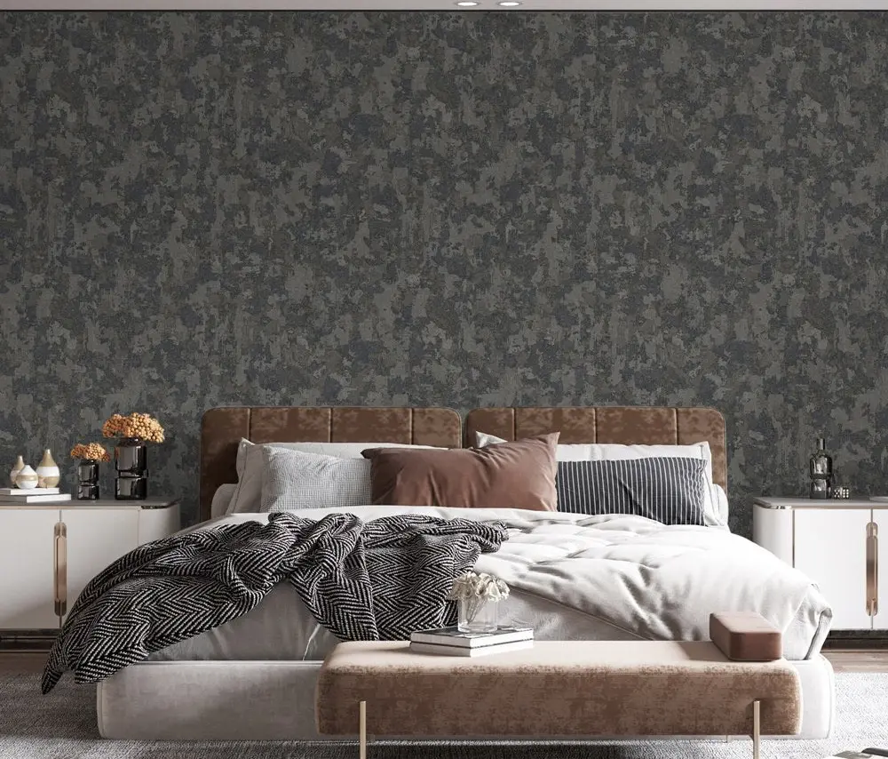 Vera Bloom Mist Grey Textured Weave Wallpaper wallpaper
