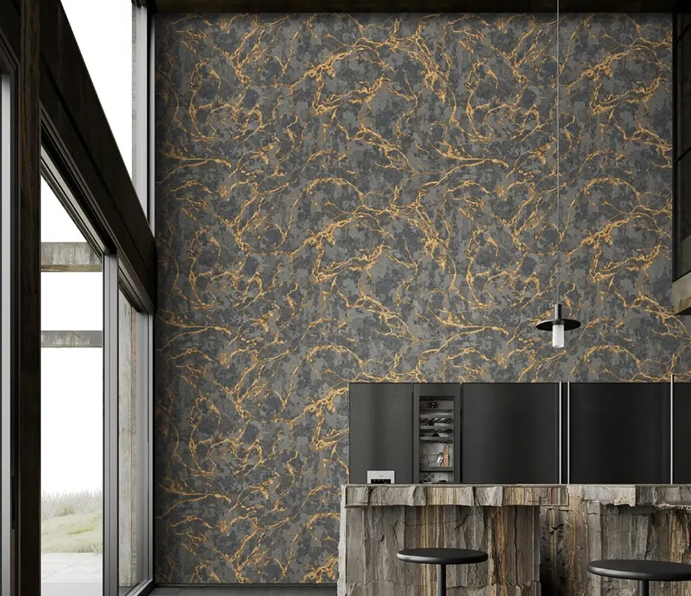 Vera Bloom Pewter Marble Effect Wallpaper wallpaper