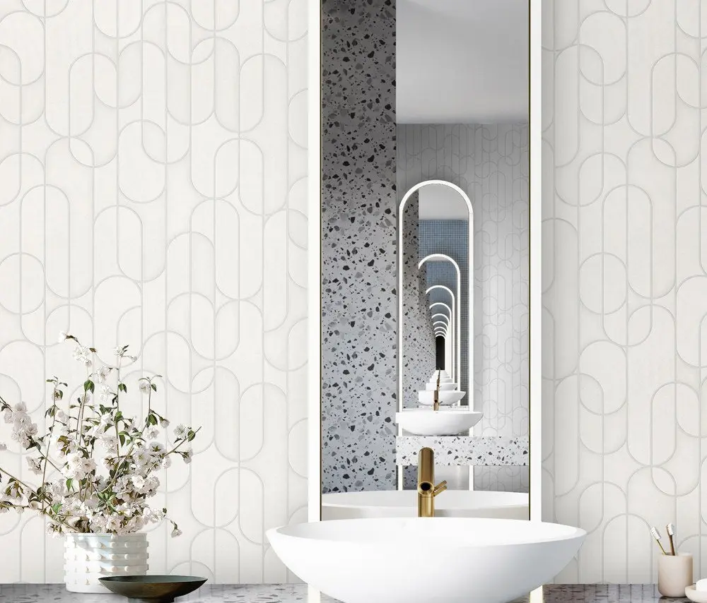 Vera Bloom Stone Geometric Pattern Wallpaper II wallpaper