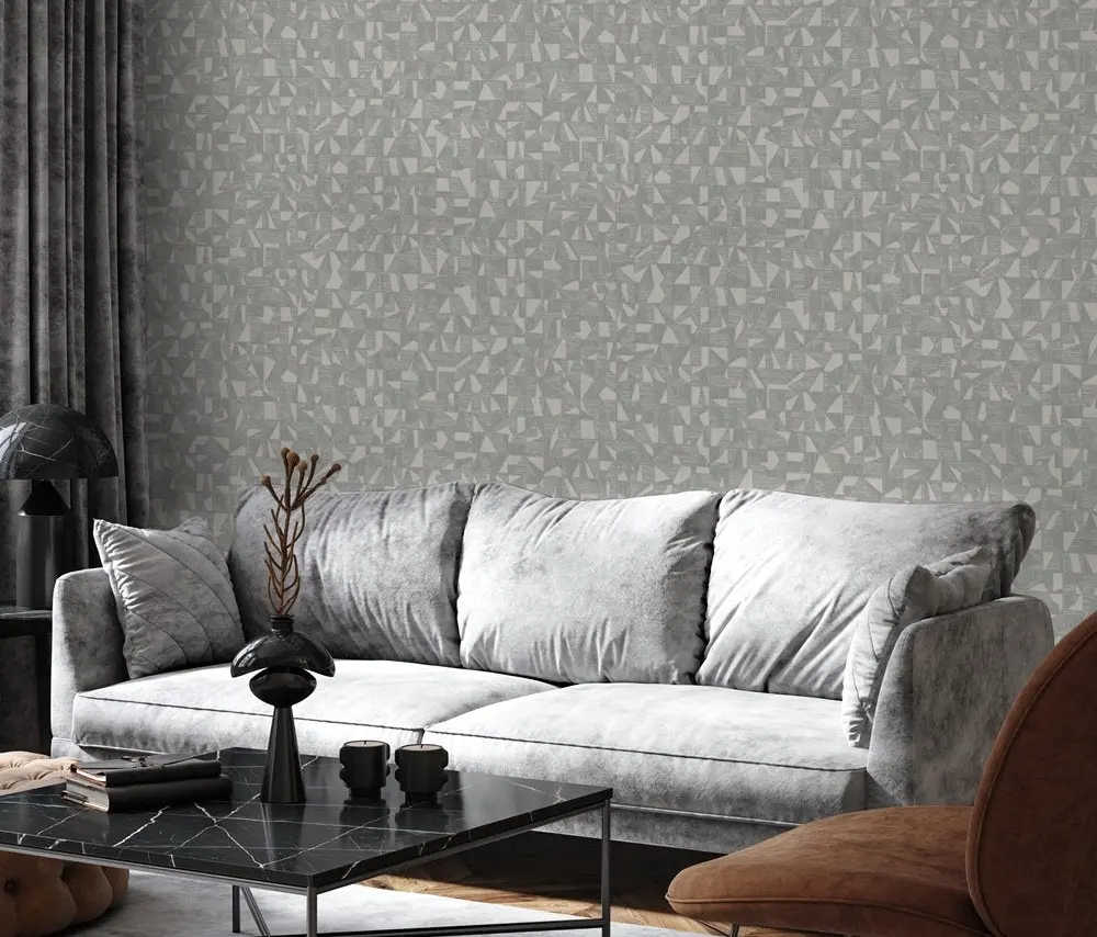 Vera Bloom Warm Grey Geometric Pattern Wallpaper II wallpaper
