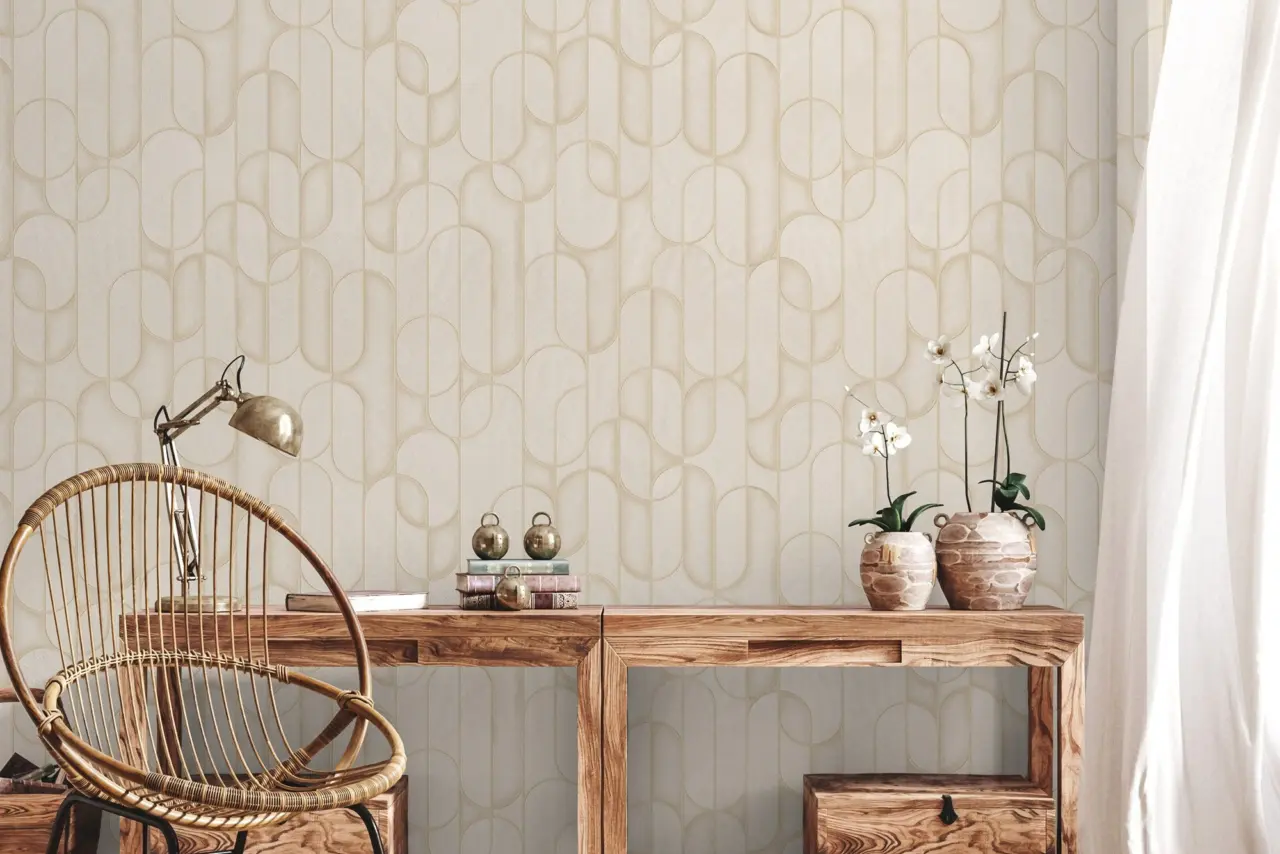Vera Bloom Dune Geometric Pattern Wallpaper wallpaper