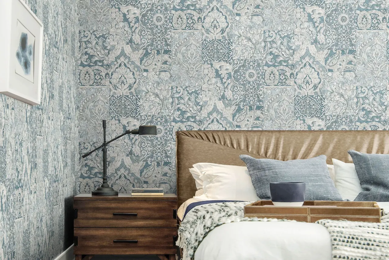 Tropical Maison Silver Taupe Ornamental Damask Wallpaper II wallpaper