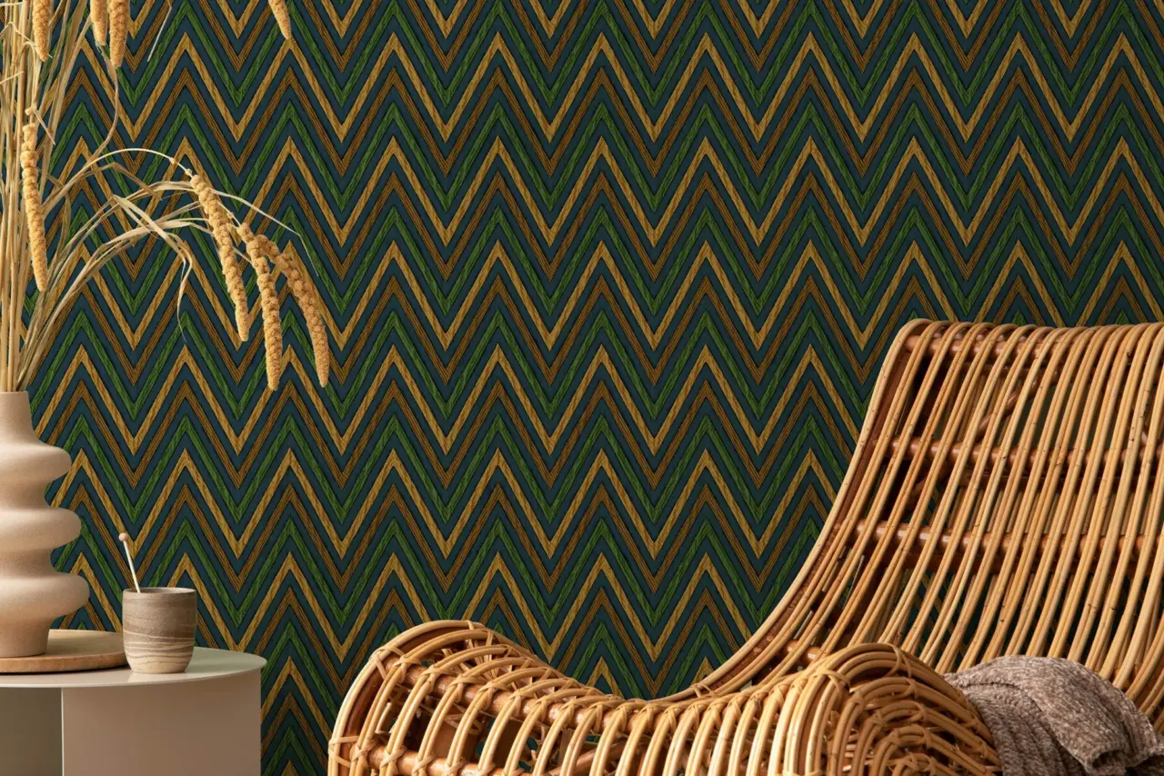 Vera Bloom Muted Olive Geometric Pattern Wallpaper wallpaper