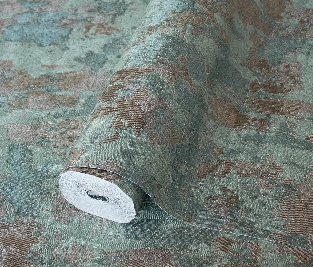 Vera Bloom Teal Green Plaster Texture Wallpaper wallpaper