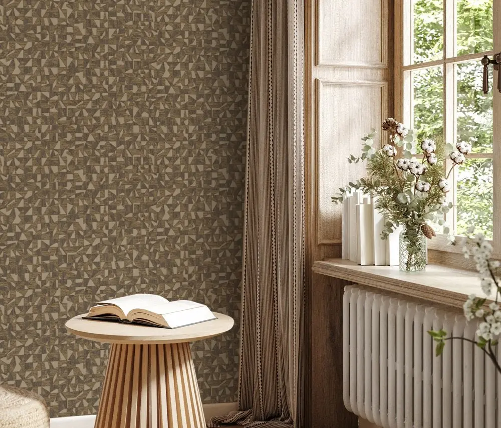 Vera Bloom Fawn Geometric Pattern Wallpaper wallpaper