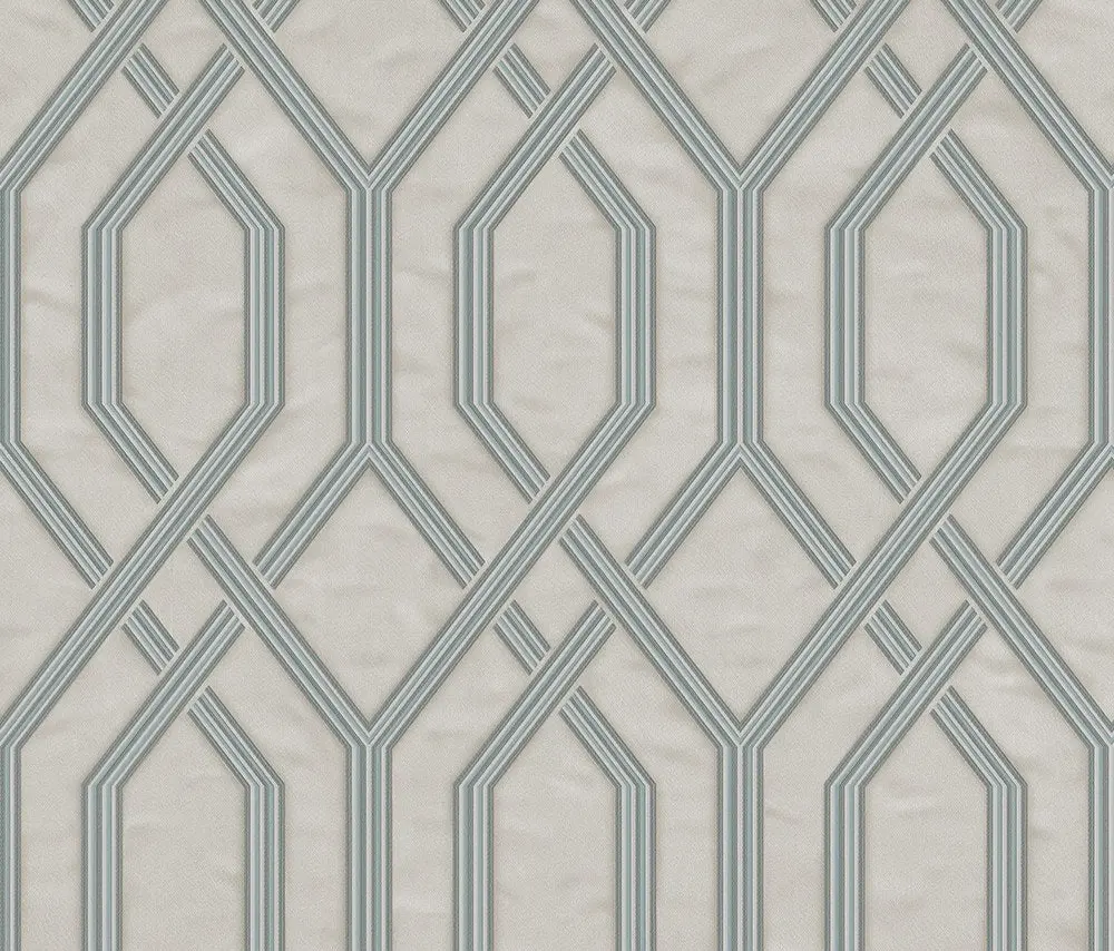 Vera Bloom Silver Taupe Geometric Pattern Wallpaper wallpaper