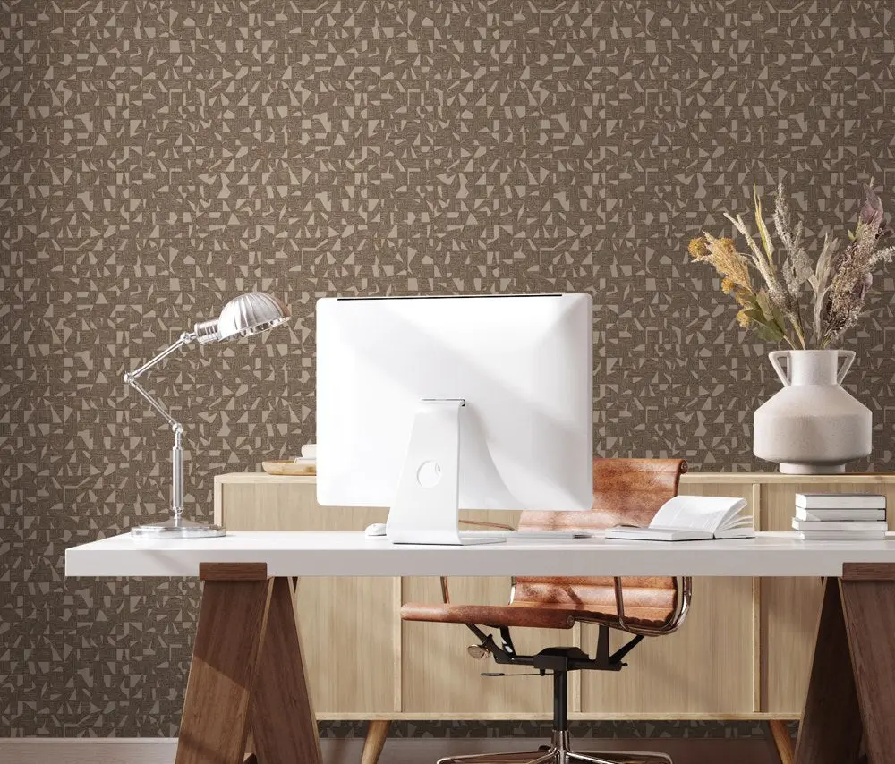 Vera Bloom Taupe Geometric Pattern Wallpaper wallpaper