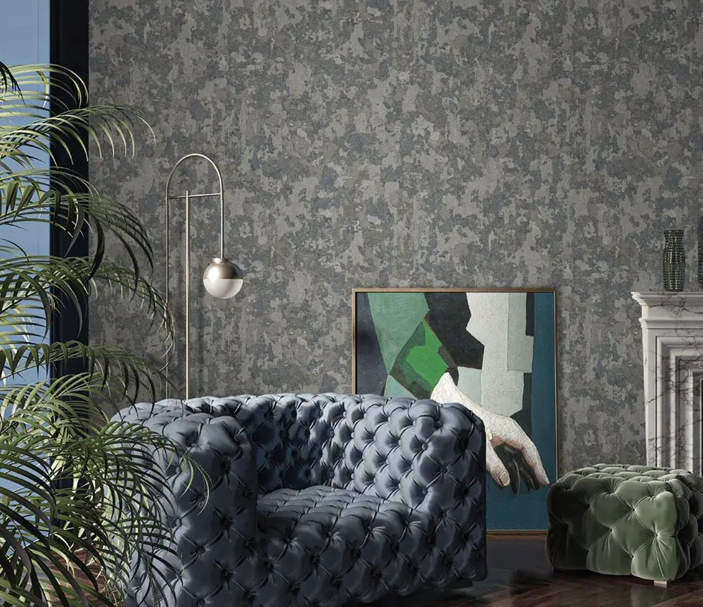 Vera Bloom Mist Grey Textured Weave Wallpaper wallpaper