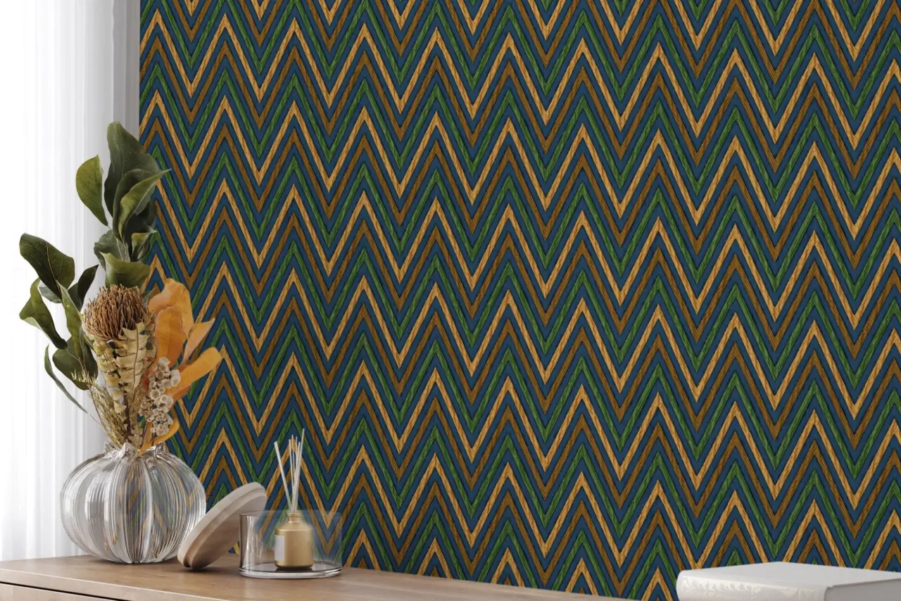Vera Bloom Muted Olive Geometric Pattern Wallpaper wallpaper