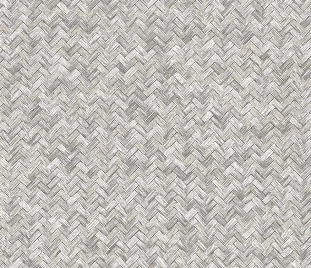 Vera Bloom Warm Grey Textured Weave Wallpaper III wallpaper