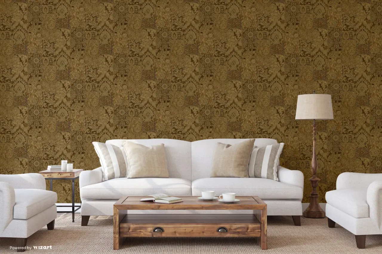 Tropical Maison Cocoa Ornamental Damask Wallpaper wallpaper