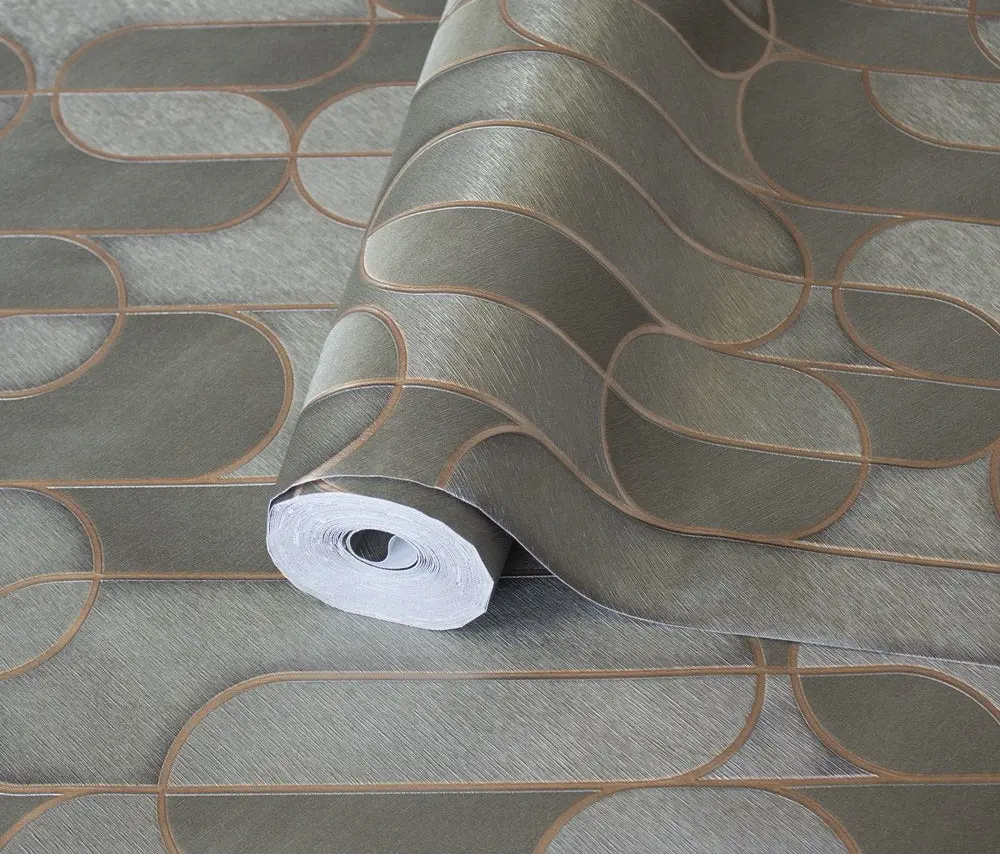 Vera Bloom Graphite Geometric Pattern Wallpaper wallpaper