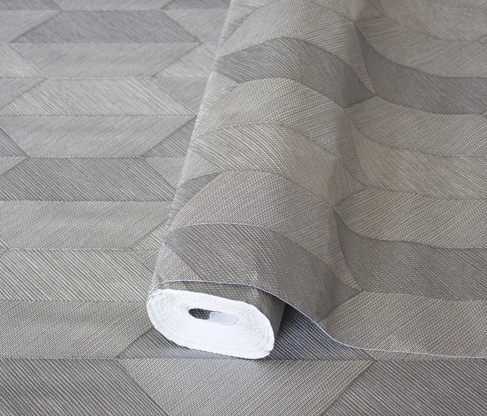 Vera Bloom Smoke Textured Weave Wallpaper wallpaper