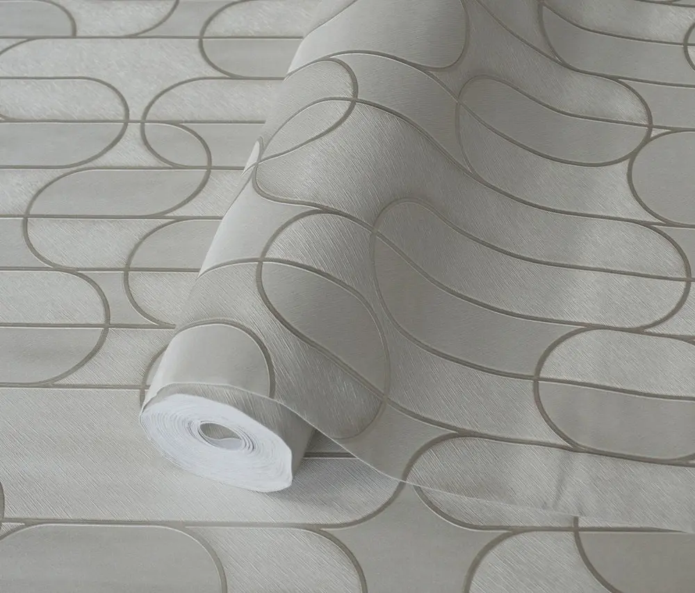 Vera Bloom Dove Grey Geometric Pattern Wallpaper III wallpaper