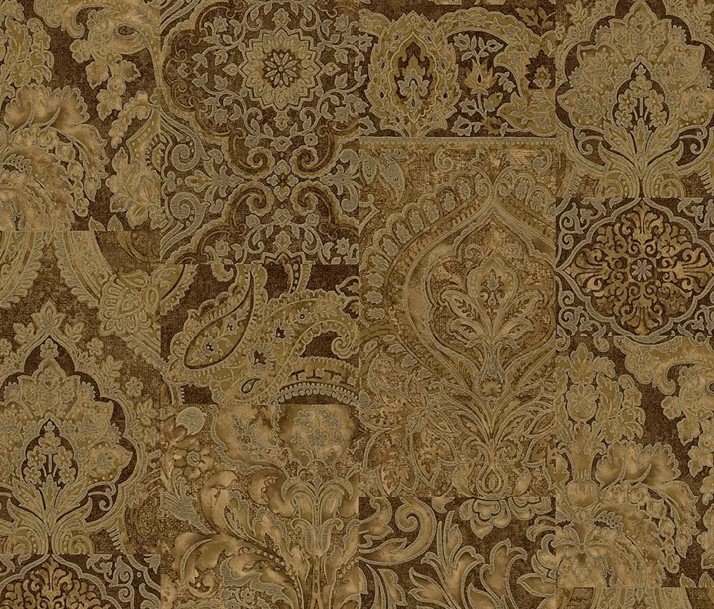 Tropical Maison Cocoa Ornamental Damask Wallpaper wallpaper
