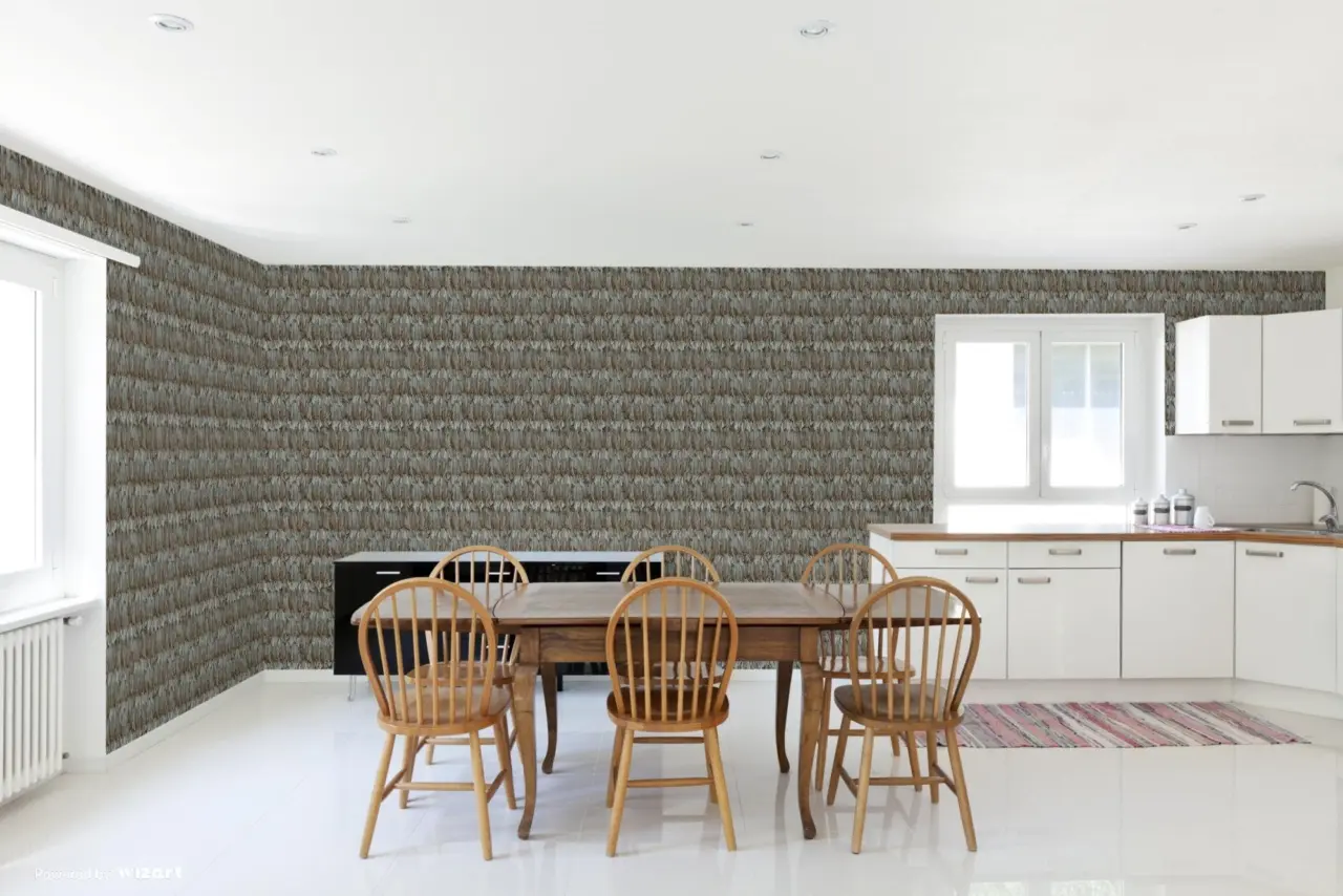 Tropical Maison Grey Feather Effect Wallpaper wallpaper