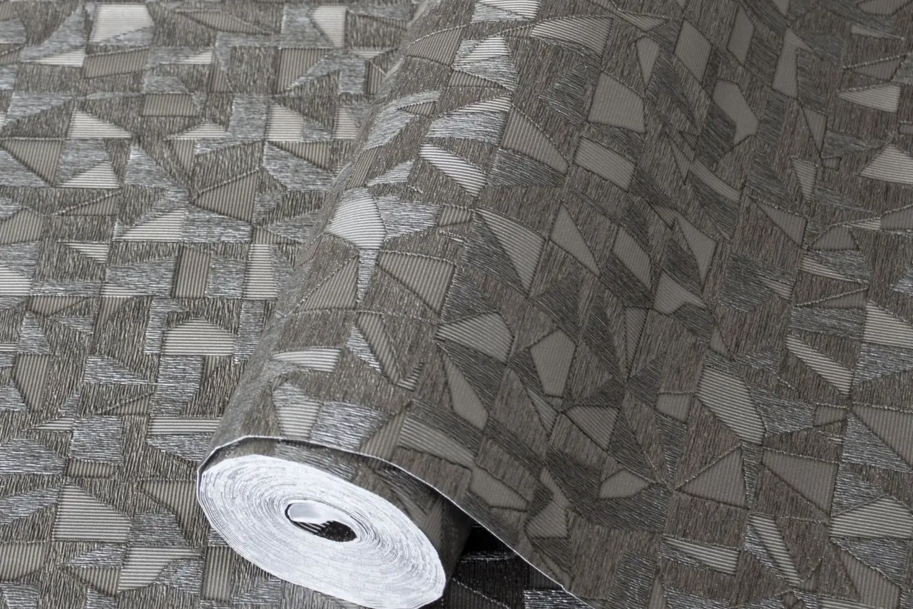 Vera Bloom Mist Grey Geometric Pattern Wallpaper wallpaper