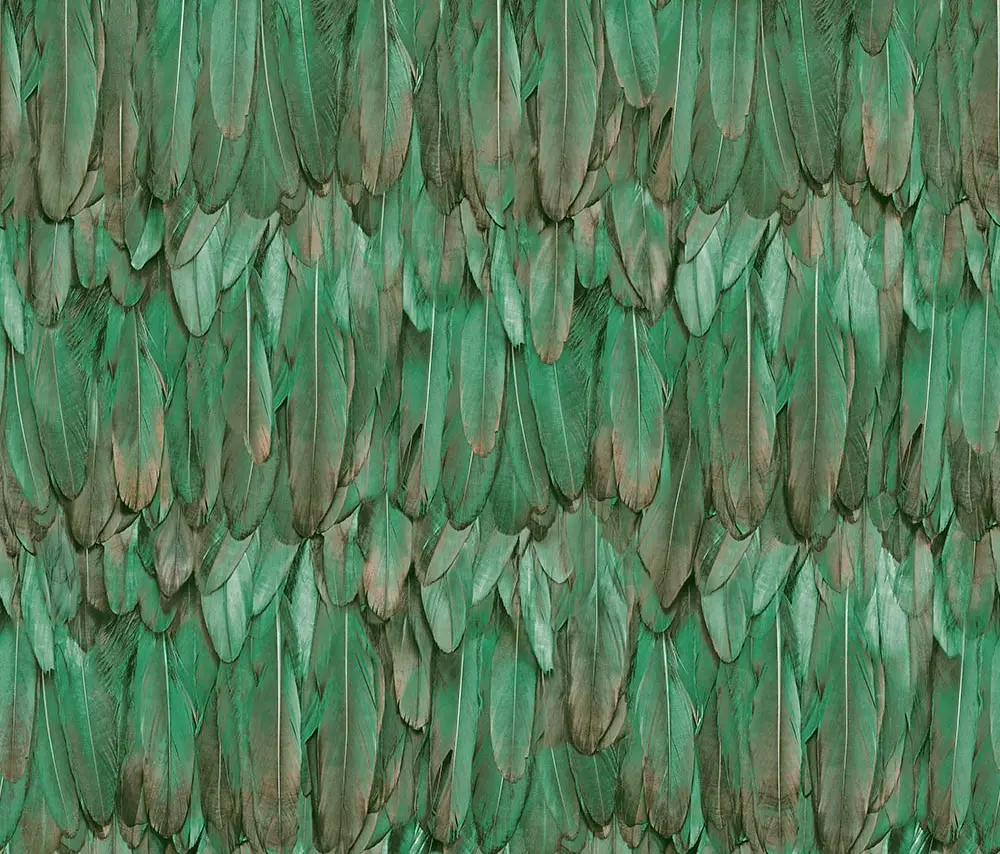 Tropical Maison Slate Feather Effect Wallpaper wallpaper