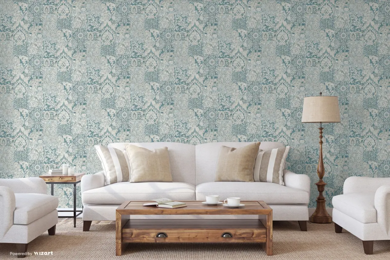 Tropical Maison Silver Taupe Ornamental Damask Wallpaper II wallpaper