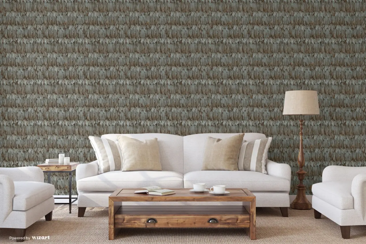 Tropical Maison Grey Feather Effect Wallpaper wallpaper