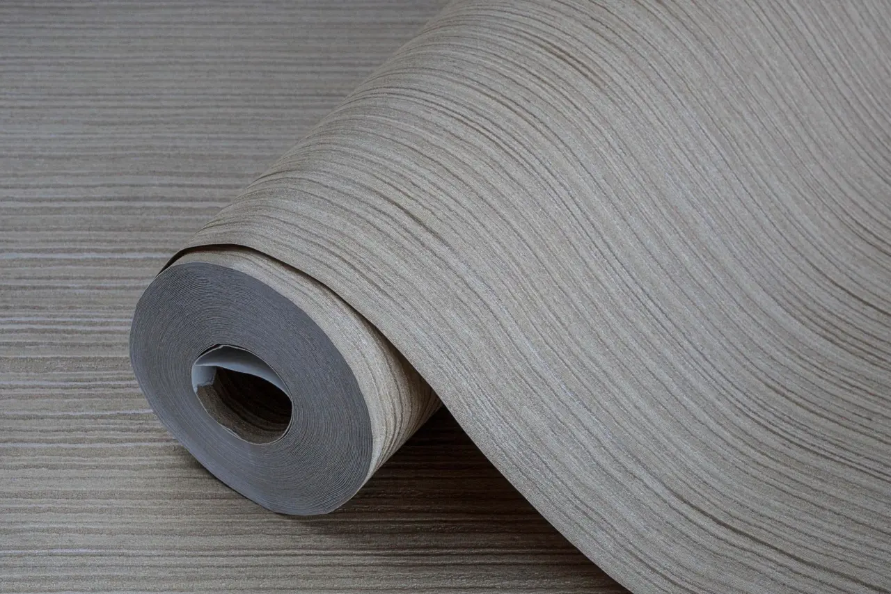Tropical Maison Warm Grey Textured Weave Wallpaper wallpaper