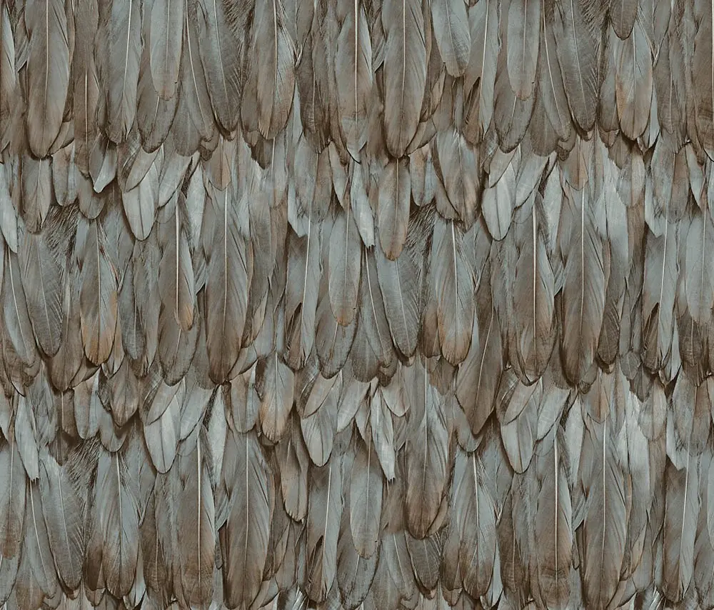 Tropical Maison Grey Feather Effect Wallpaper wallpaper