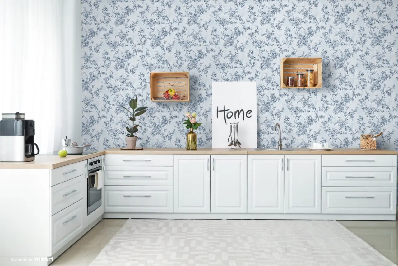 Tropical Maison Indigo Chinoiserie Vine Wallpaper wallpaper
