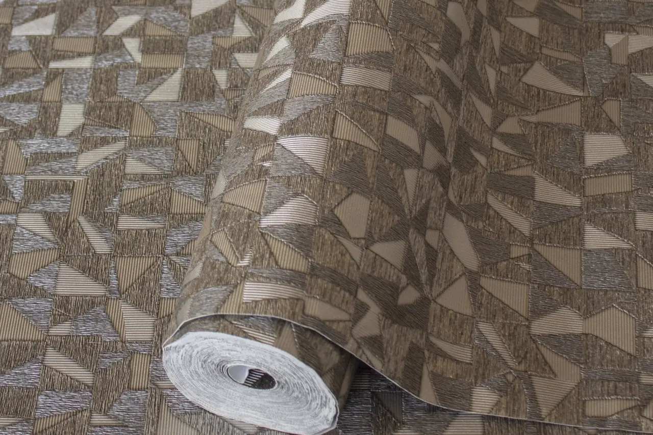 Vera Bloom Taupe Geometric Pattern Wallpaper wallpaper
