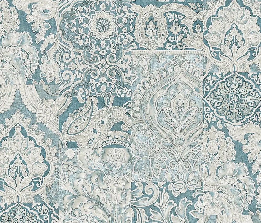 Tropical Maison Silver Taupe Ornamental Damask Wallpaper II wallpaper