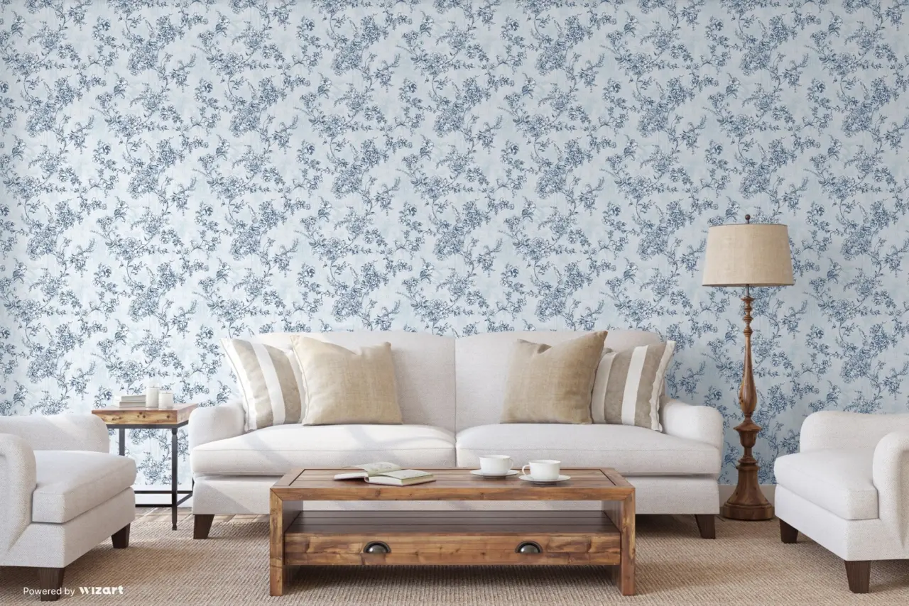 Tropical Maison Indigo Chinoiserie Vine Wallpaper wallpaper