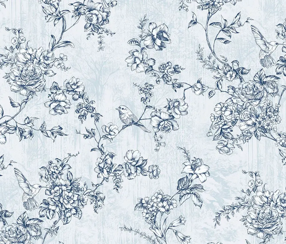 Tropical Maison Indigo Chinoiserie Vine Wallpaper wallpaper